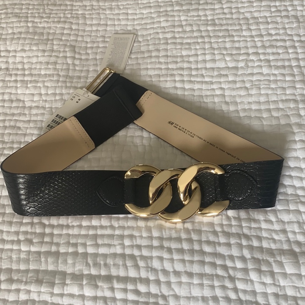 H&M Gold Link Croc Waist Belt